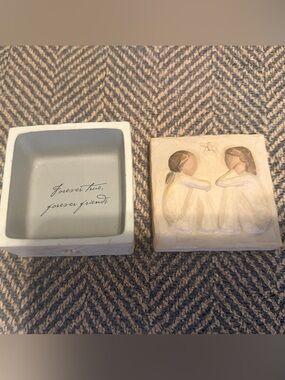 Willow Tree Keepsake Box in Cream and Pale Blue